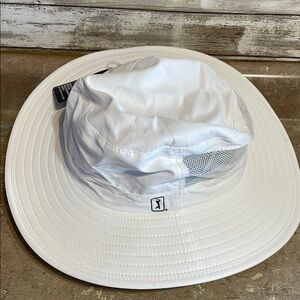 PGA Tour White Outdoor Hat with Mesh Detail
